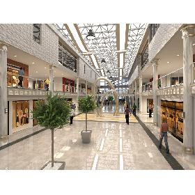 Luxury interior mall scene 3D model